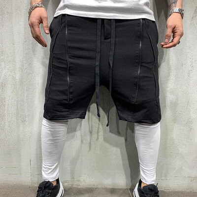 

2019 New Arrival Summer Men Double Hip Hop Short Trousers Slim Cool Sports Male Shorts
