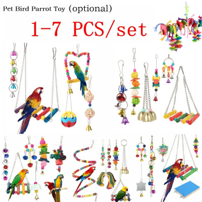 

1-7 PCSset Bird Toy Pet Bird Cage Bird Parrot Toy Bell Toy