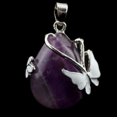 

Teardrop Opal Gemstone Pendant Bead Jewelry Butterfly