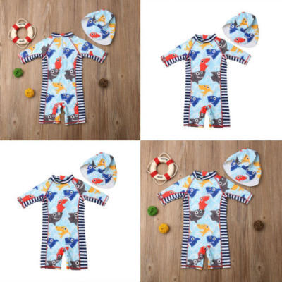 

US Baby Kid Girl Boy Sun Protective Swimwear Rash Guard Costume Bathing Suit Set