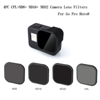 

Siaonvr 4PC CPL ND8 ND16 ND32 Camera Lens Filters For Go Pro Hero8 Action Camera