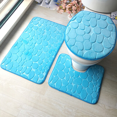 

Toponeto 3pcs Non-Slip Suction Grip Bath Mat Bathroom Kitchen Carpet Doormats Decor