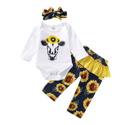 

Cotton Baby Girls Clothes Winter Newborn Baby Clothes Set 2PCS Cartoon Bbaby Boy Romper Clothes Unisex Kids Clothing Sets