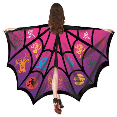 

Rotating Fairy Wings Chiffon CloakWith Neck Sleeve Hand Pull Position Suitable Halloween Party Masquerade Decorations Cloak