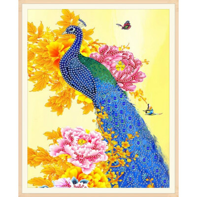 

Diamond Painting Kit DIY Special Peacock Shaped Diamond Painting Resin Crystal Cross Stitch Arts Craft Embroidery Home Wall Deco