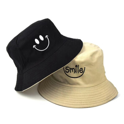 

1Pc Bucket Hat Double Sided Smiling Face Unisex Fashion Bob Cap Hip Hop Gorro Men Summer Cap