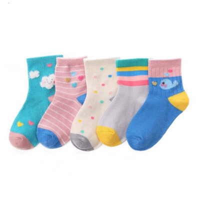 

5 Pairs Mesh Thin Cotton Toddler Boy Kids Girl Socks Baby Girls Socks Baby Cute Soft Cartoon Socks