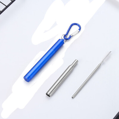 

Reusable Metal Telescopic Drinking StrawsBrush Travel Foldable Portable Straws