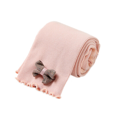 

2020 Autumn Newborn Baby Girls Pants Cotton Leggings Elastic Waist Bowknot Design Toddler Bottoms
