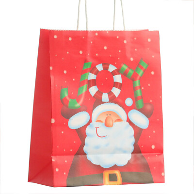 

Christmas Kraft Paper Handle Bags Shopping Carrier Present Gift Festiv