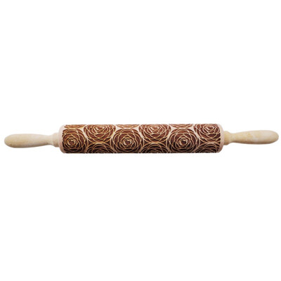 

Christmas Rolling Pin Wooden Christmas Engraved Carved Embossing Rolling Pin Dough Stick Baking Kitchen Pastry Tool