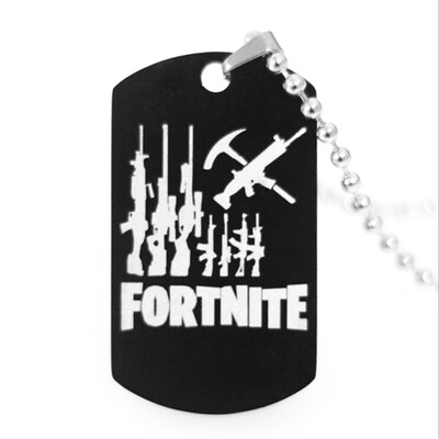 

For-Tnite Stainless Steel Necklace Cool Pendant Fans Favorite Gamer Gifts for Teen Adults