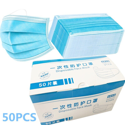 

New 50202Pcs 3-Ply Disposable Face Mask Pm25Dust Mask Flu Face Masks