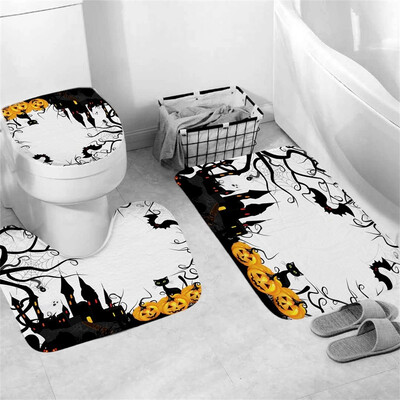 

〖Follure〗Halloween festival 3pcs Non-Slip Bath Mat Bathroom Kitchen Carpet Doormats Decor