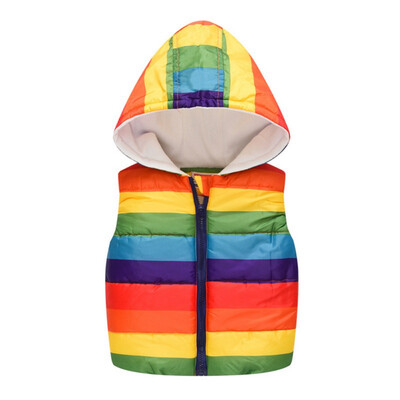 

Autumn Winter Warm Kids Vests Girls Cartoon Outerwear Children Sleeveless Hooded Jackets Gilet Baby Cotton Coats 2019