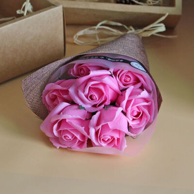 

7pcs Beautiful Handmade Soap Rose Flower with Box Hardcover DIY Valentines Day Birthday Gifts for Girl Mom Mothers Day Gift