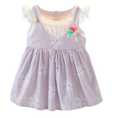 

Baby Kid Girl Dress Summer Girls Dresses Children Clothes Baby Cotton Three Corsage Princess Dress Outfits