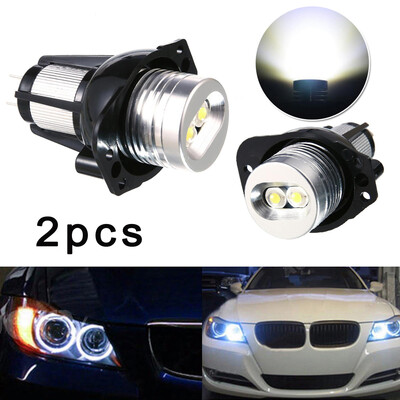 

2x White Angel Eye Headlight Bulb Ring Light Projector For BMW E90 E91 2005-2008