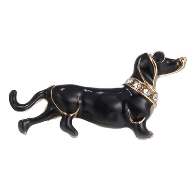 

Black Belly Dog Brooches For Scarf Sweater Shoulder Collar Jewelry Pins Children Men Women Gifts Gold-color Clip
