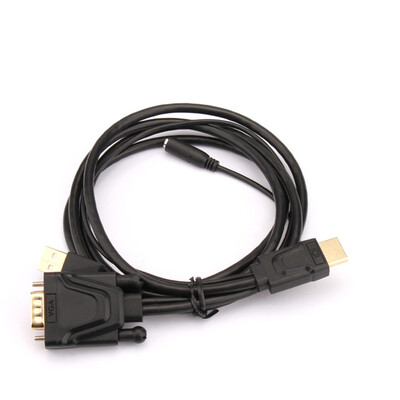 

HD to VGA Adapter Cable 1080P 60Hz 35mm Audio Output HD Male to VGA Male Converter Cord Replacement for Projector TV