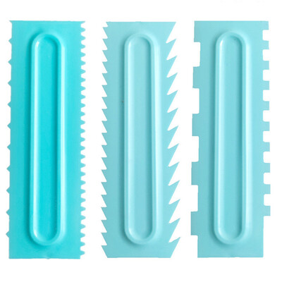 

3Pcs Cake Decor Comb Icing Smoother Scraper Pastry Baking DIY Kitchen Tool US
