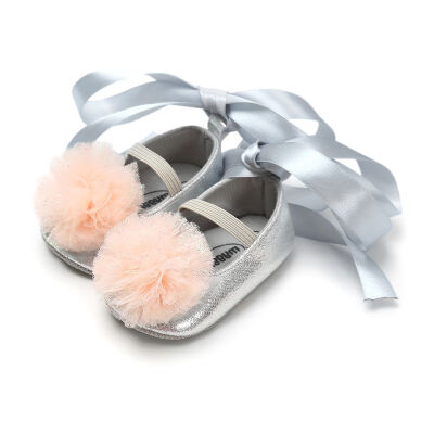 

Baby First Walkers Baby PU Leather Sweet Flower Strap Dance Shoes Cotton Solid Spring Girls Shoes