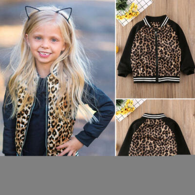 

US Toddler Baby Girls Warm Leopard Print Outerwear Kids Winter Coat Tops Clothes