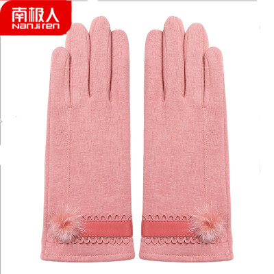 

Antarctic gloves womens winter thin section plus velvet Korean fashion warm outdoor driving cycling touch screen ladies gloves NW-606 pink one size