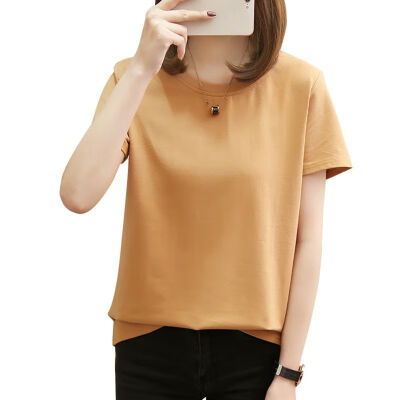 

T Shirt Women Solid T-shirts Female Summer Casual Tops O-Neck Short Sleeve T-shirt Korean Women Clothing