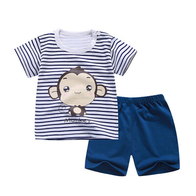 

Summer Baby Boys Girls Clothes Sets Short Sleeve Cartoon Print T-shirt TopsShorts Casual Outfits Sets