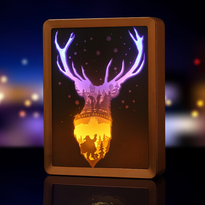 

〖Follure〗Couple Photographic Paper Sculpture Lamp DIY Creative Nightscape USB PowerSupply