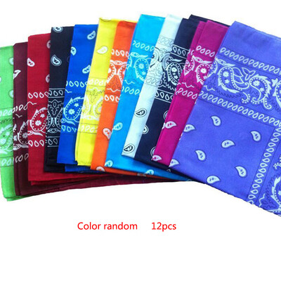 

12PCSSet Korea Fashion Hair Accessories Bandana Scarf Square Bandanas Headwear Unisex Rock Cool Printed Headbands