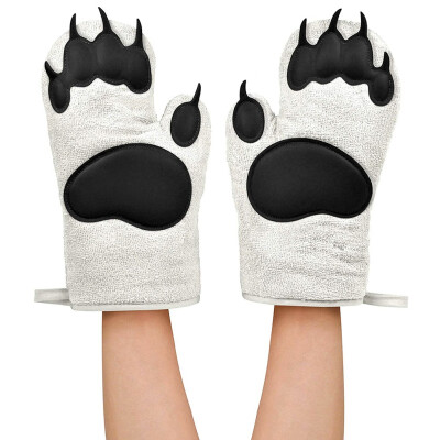

2Pcs Kitchen Cooking BBQ Thicken Bear Paws Oven Gloves Household Insulated Silicone Anti-scalding Gloves Oven Mitts Kitchen Tool