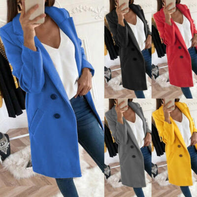 

UK Womens Slim Casual Blazer Jacket Tops Outwear Jacket Career Formal Long Coat