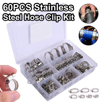 

60Pcsset 8-38mm Assorted Stainless Steel Hose Clamp Kit
