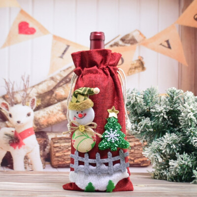 

Tailored Merry Christmas Santa Wine Bottle Bag Cover Xmas Festival Party Table Decor Gift