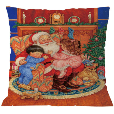 

Tailored Merry Christmas Pillow Cases Linen Sofa Cushion Cover Home Decor Pillow Core