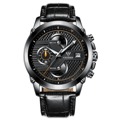 

Cadisen Watch Men Sport Chronograph Clock Quartz Wristwatch Business Waterproof Watch Men