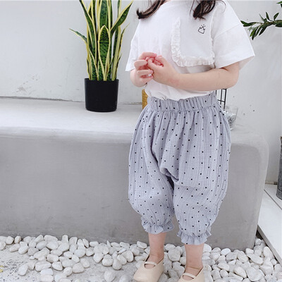 

Summer Children Boys Girls Trousers Short Pants Kids Knee Length Casual Baby Cotton Pants For Girl