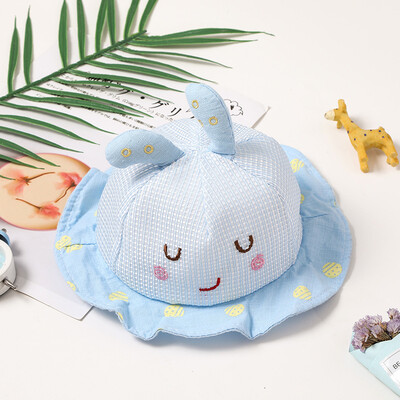 

Autumn Baby Boys Girl Toddler Cartoon Print Bucket Hats With Ear Design Caps Reversible Sun Headwear