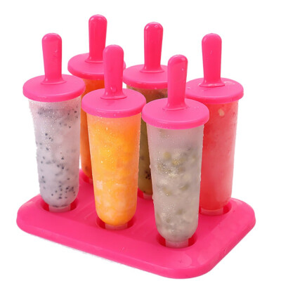 

6 Ice Pop Food Grade PP Maker Mold Popsicle Dessert Ice Cream Frozen Pops Cake Treats