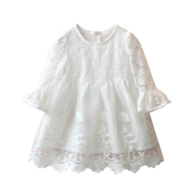 

Baby Dress Princes Summerautumn Half Openwork Bud Silk Yarn White Dress For Girls Clothes Wedding Princess Dresses