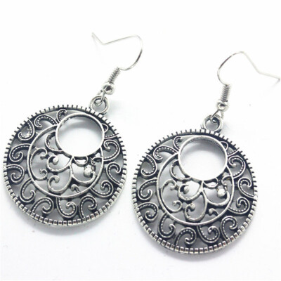 

Bohemia Tibet Jewelry Tibetan Silver Vintage Carving Retro Earrings for Women