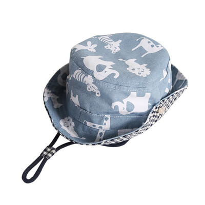 

Adjustable Baby Hat Summer Sunhat Print Cartoon Cute Sunhat Prevent ultraviolet ray Hat For Boy Girls
