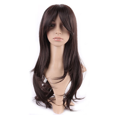 

Long Curly Synthetic Wig with Bangs Hair Wigs Heat Resistant Full Wig Full Head for Women