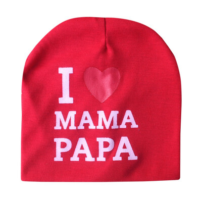 

Baby Hat Newborn infant Baby Cotton I Love Mama&Dad Print Caps Hats For Baby Girls Knitted Beanies Cap colorful