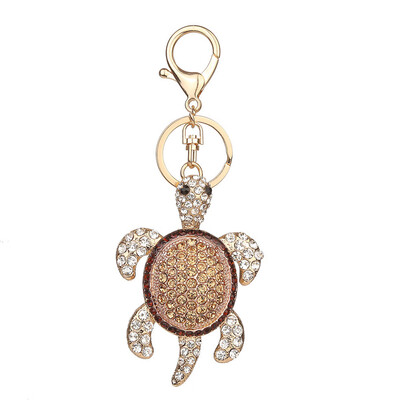 

Rhinestone Tortoise Keychains Animal Turtle Key Rings Metal Crystal Key Chains Holder