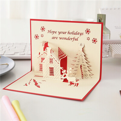 

Toponeto Christmas 3D Stereo Greeting Card AR Virtual Imaging Technology Creative Gifts