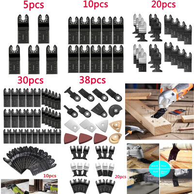 

510203038PCS Carbon Steel Cutter Saw Blades Bi-metal Straight Wood Oscillating Multitool Power Tool Kit