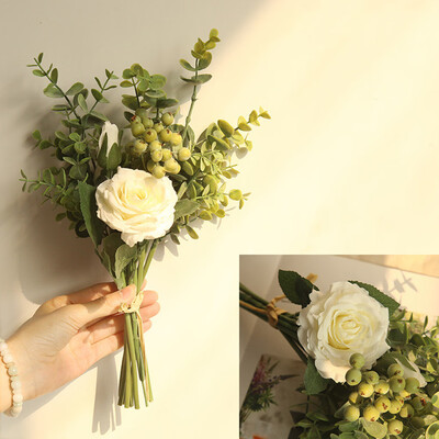 

Toponeto Range Rose Hydrangea Flowers Bouquet Bunch Home Wedding Party Gift Deco